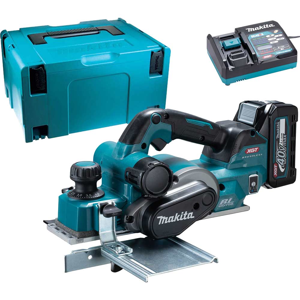 Image of Makita KP001G 40v Max XGT Cordless Brushless Planer 1 x 2.5ah Li-ion Charger Case