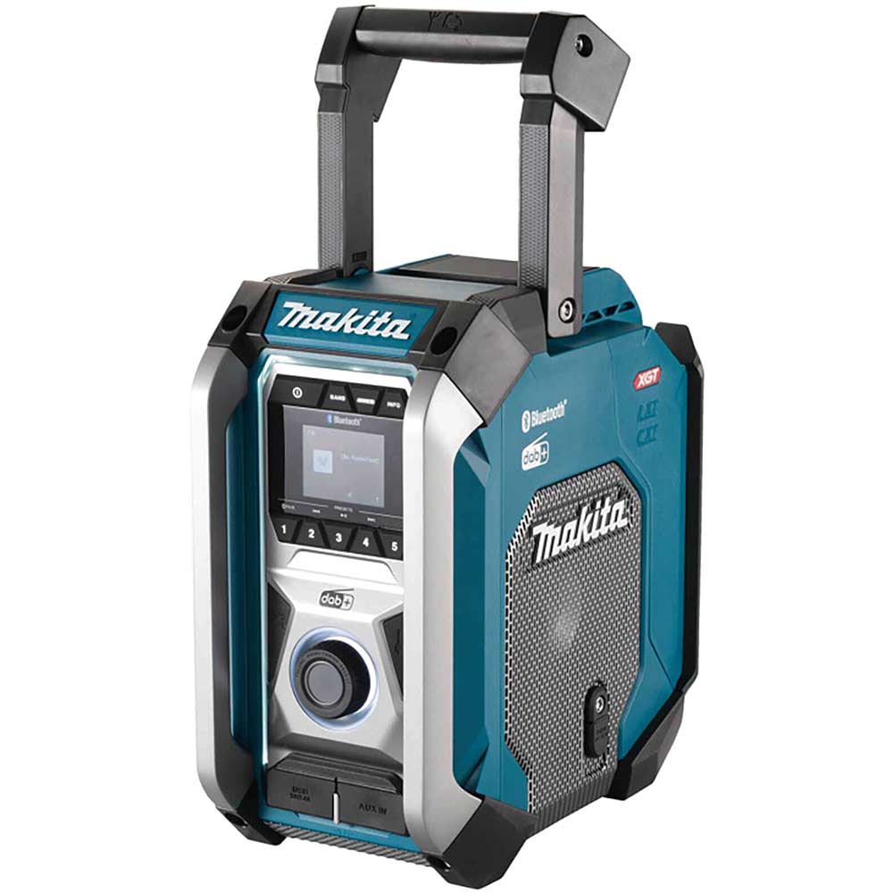 Image of Makita MR007G XGT DAB+ Bluetooth Job Site Radio Blue