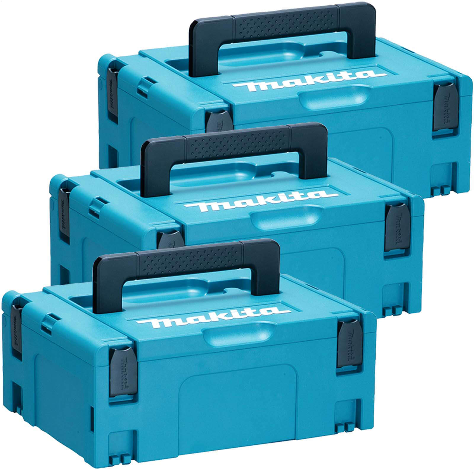 Image of Makita 3 Piece 821550-0 MakPac Connector Stackable Power Tool Case Set
