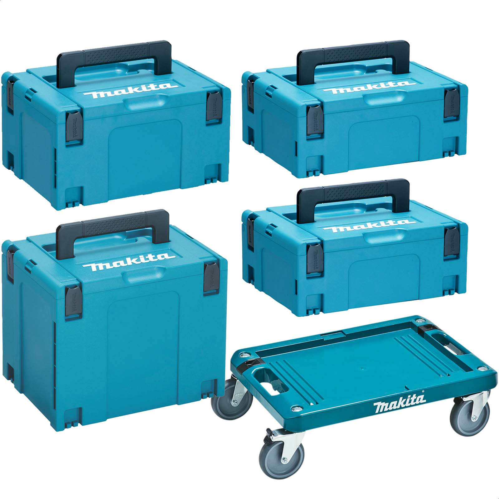 Photos - Tool Box Makita 4 Piece MakPac Connector Stackable Power Tool Case Set and Wheeled 