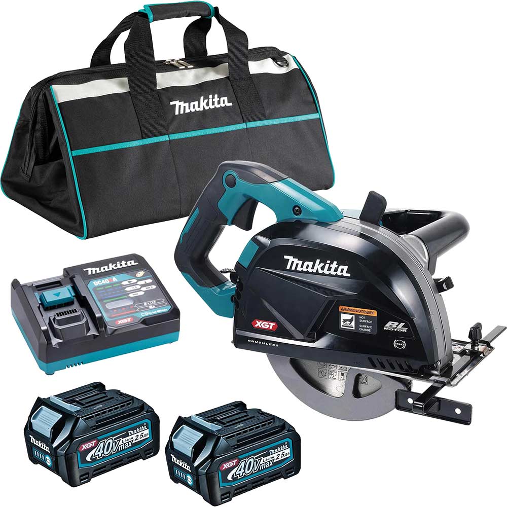 Image of Makita CS002G 40v Max XGT Cordless Brushless Metal Cutting Circular Saw 185mm 2 x 2.5ah Li-ion Charger Bag