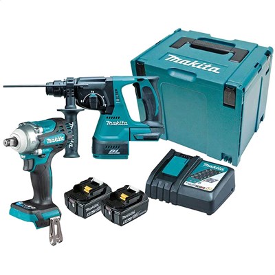 Makita DLX2372TJ 18v LXT Cordless SDS Drill and Impact Wrench Kit