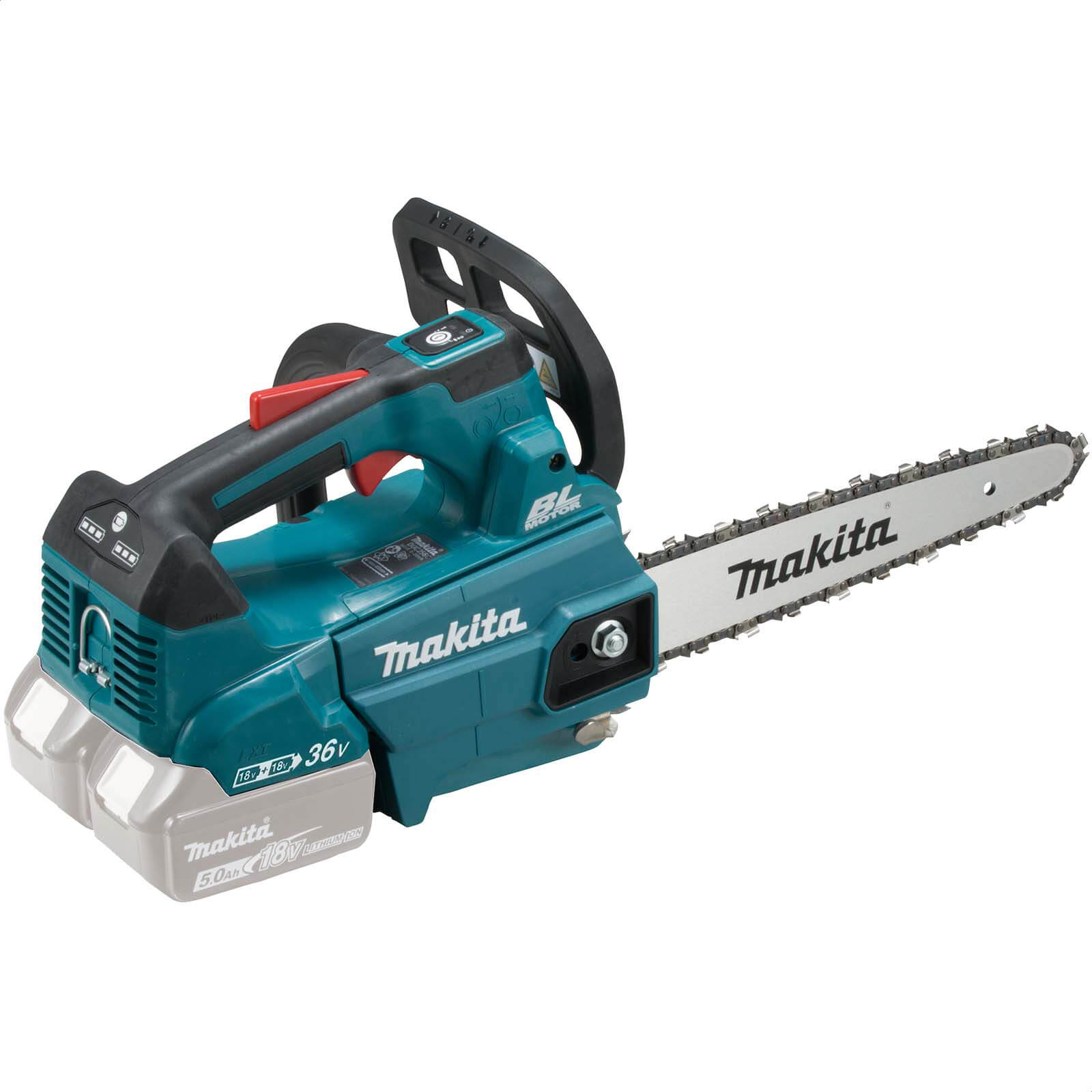 Image of Makita DUC256C Twin 18v LXT Cordless Brushless Top Handle Chainsaw 250mm No Batteries No Charger