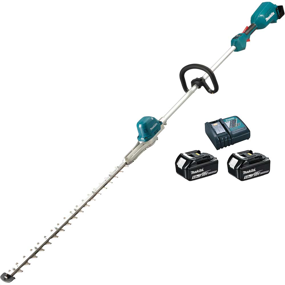 Makita DUN600L 18v LXT Cordless Brushless Pole Hedge Trimmer 600mm 2 x 5ah Li-ion Charger