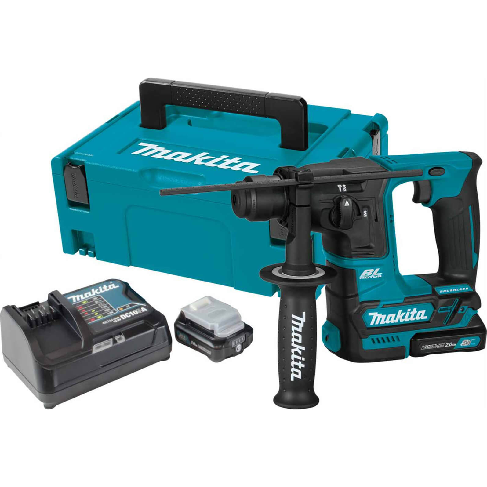 Image of Makita HR166D 12v Max CXT Cordless Brushless SDS Plus Rotary Hammer Drill 2 x 4ah Li-ion Charger Case