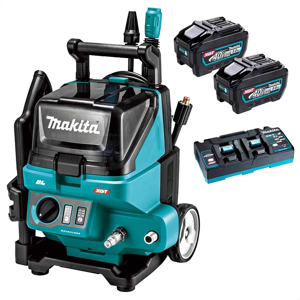 Makita HW001G 40v Max XGT Cordless Brushless High Power Washer 2 x 5ah Li-ion Charger