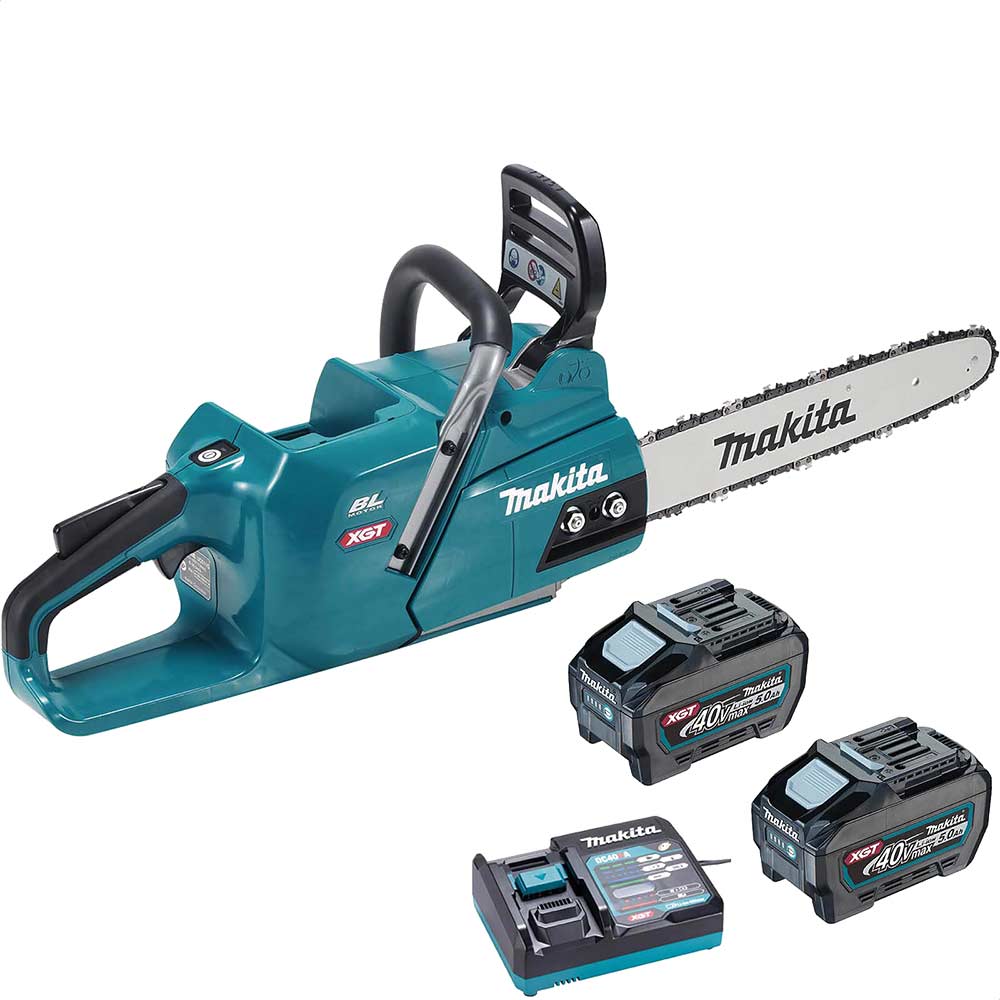 Makita UC011G 40v Max XGT Cordless Brushless Chainsaw 350mm 2 x 5ah Li-ion Battery Charger
