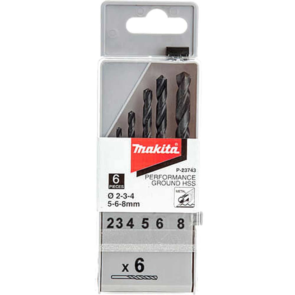 Image of Makita 6 Piece HSS G Performance Drill Bit Set