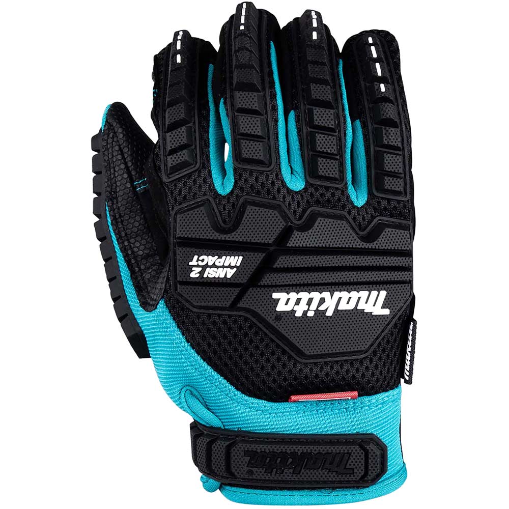 Makita Advanced Impact ANSI2 Demolition Gloves Black / Blue 2XL Pack of 1