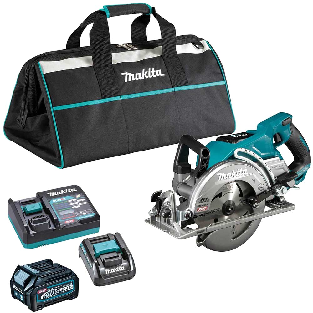 Image of Makita RS001G 40v Max XGT Cordless Brushless Circular Saw 185mm 2 x 2.5ah Li-ion Charger Bag