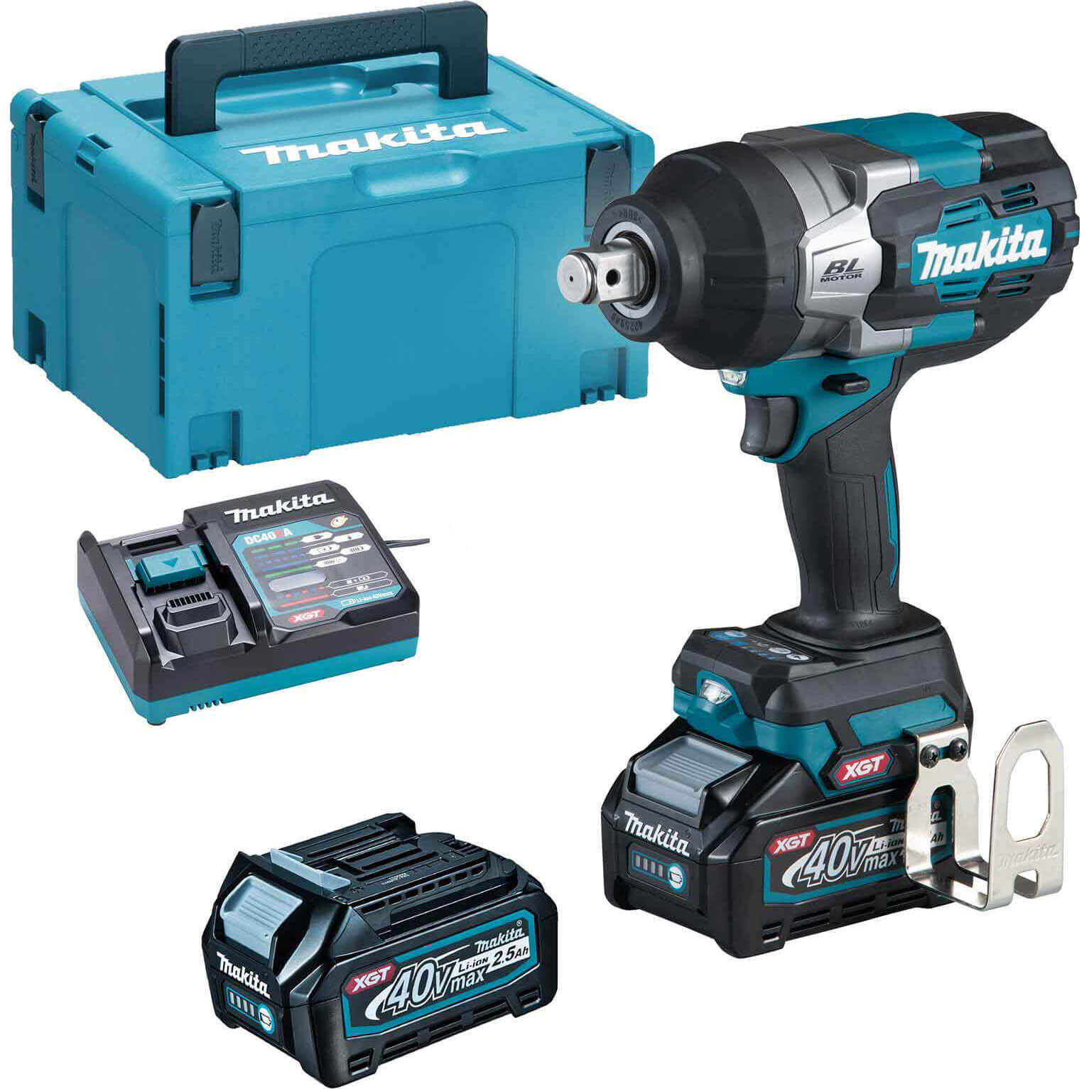 Image of Makita TW001G 40v Max XGT Cordless Brushless 3/4" Drive Impact Wrench 2 x 2.5ah Li-ion Charger Case