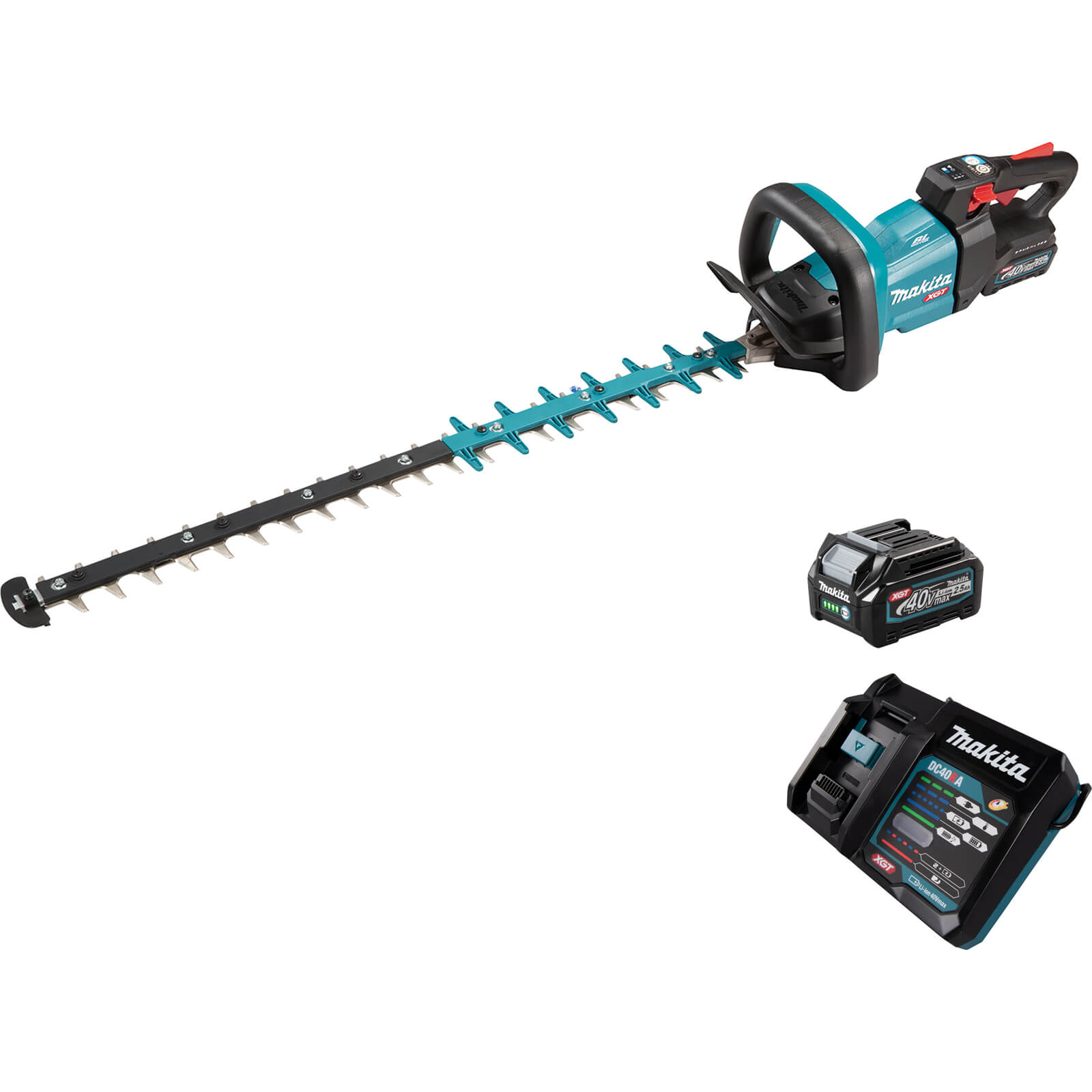 Image of Makita UH005G 40v Max XGT Cordless Brushless Hedge Trimmer 750mm 2 x 2.5ah Li-ion Charger