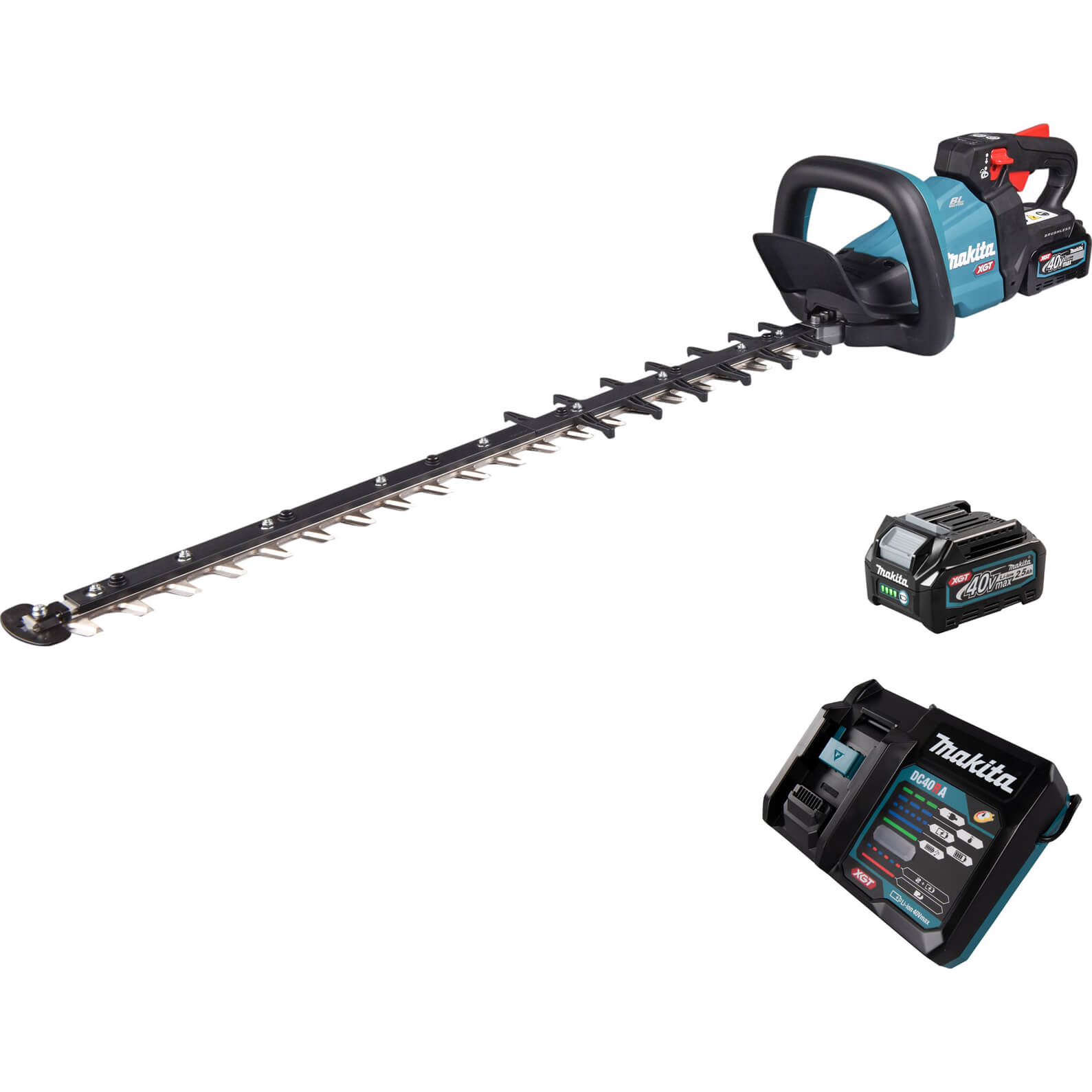 Image of Makita UH007G 40v Max XGT Cordless Brushless Hedge Trimmer 750mm 2 x 2.5ah Li-ion Charger