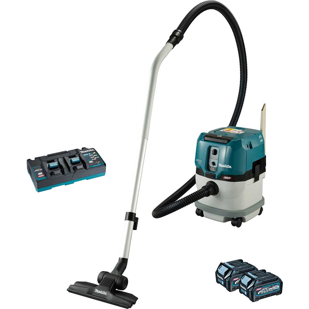 Image of Makita VC004GL 40v Max XGT L Class Cordless Brushless Vacuum Cleaner 15L 2 x 2.5ah Li-ion Charger No Case