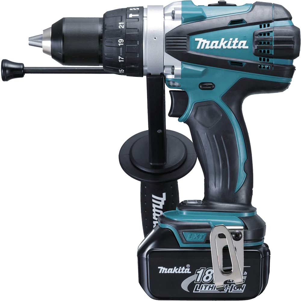 Makita DHP458 18v LXT Cordless Combi Drill 2 x 5ah Li-ion Charger Case