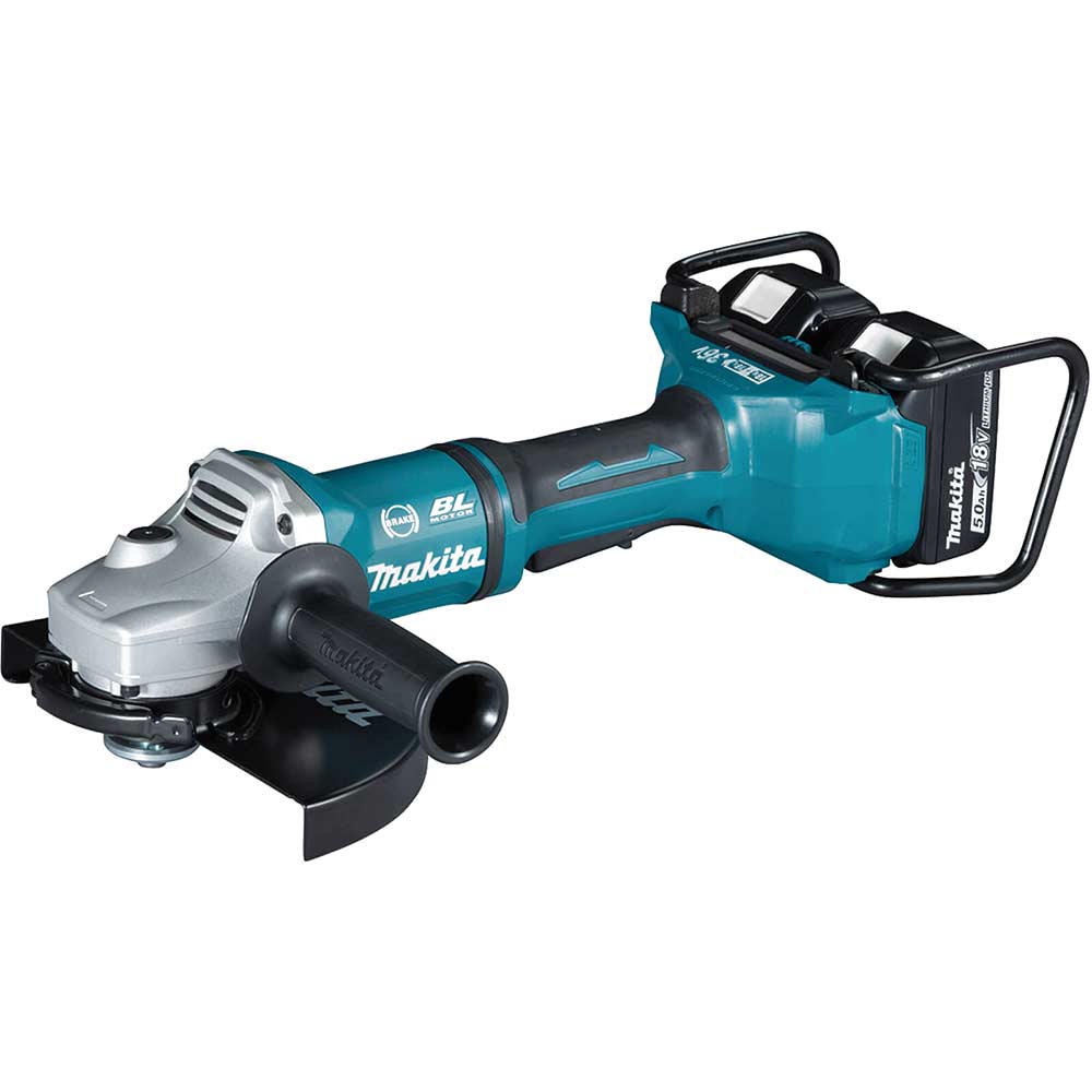 Makita DGA900 Twin 18v LXT Cordless Angle Grinder 230mm 2 x 5ah Li-ion Charger Case