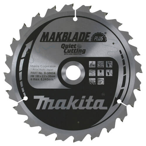 Image of Makita MAKBLADE Plus Wood Cutting Saw Blade 216mm 60T 30mm