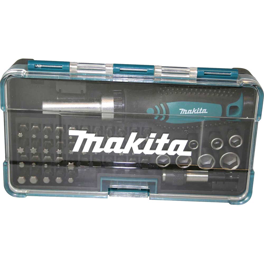 Makita 47 Piece 1/4" Drive Ratchet Screwdriver, Bit and Socket Set