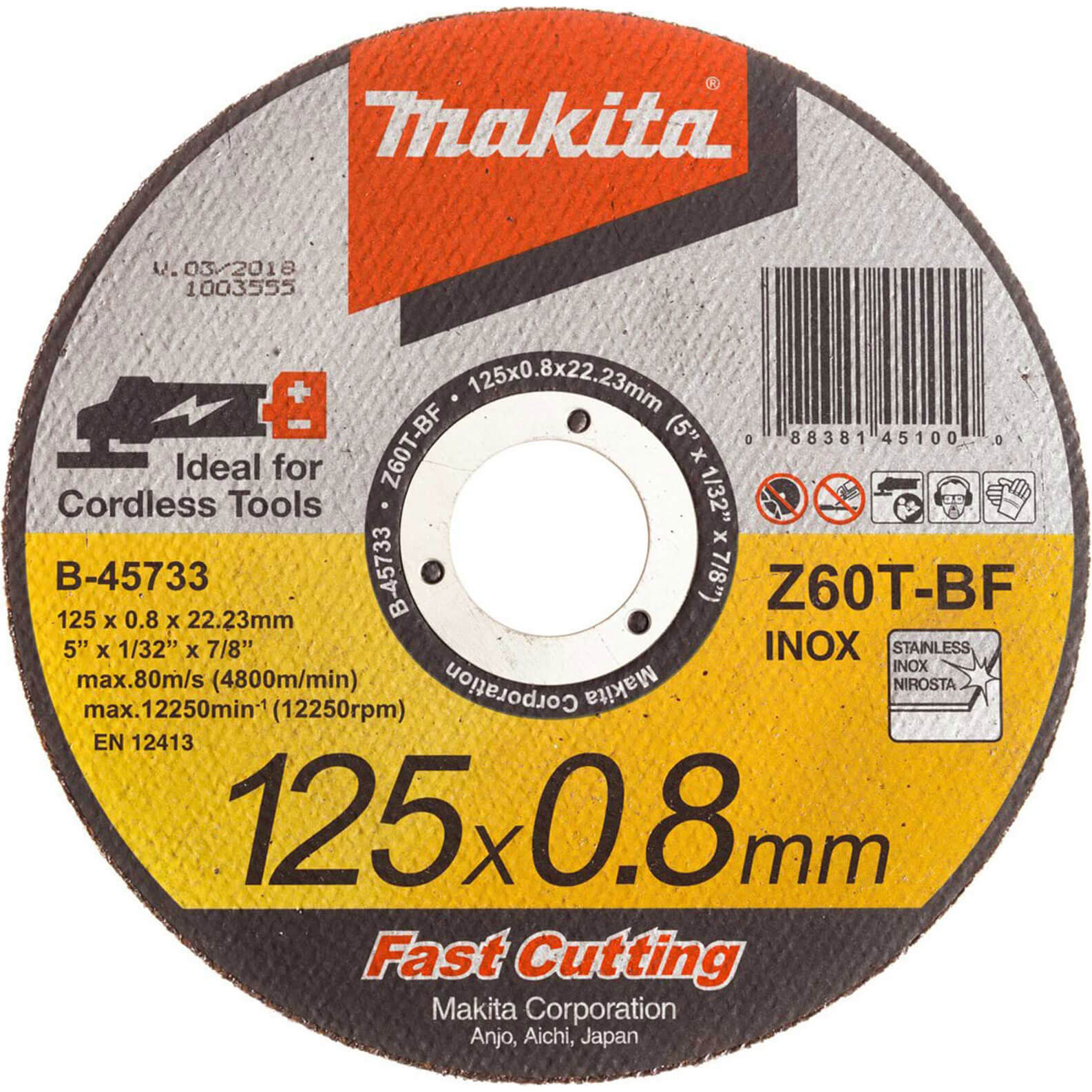 Image of Makita Ultra Thin 0.8mm Metal Cutting Disc 125mm Pack of 1