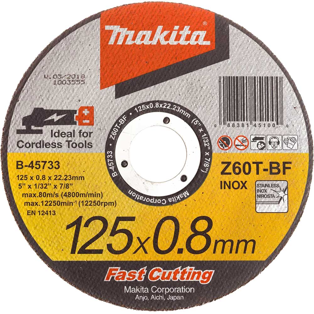 Image of Makita Ultra Thin 0.8mm Metal Cutting Disc 125mm Pack of 1