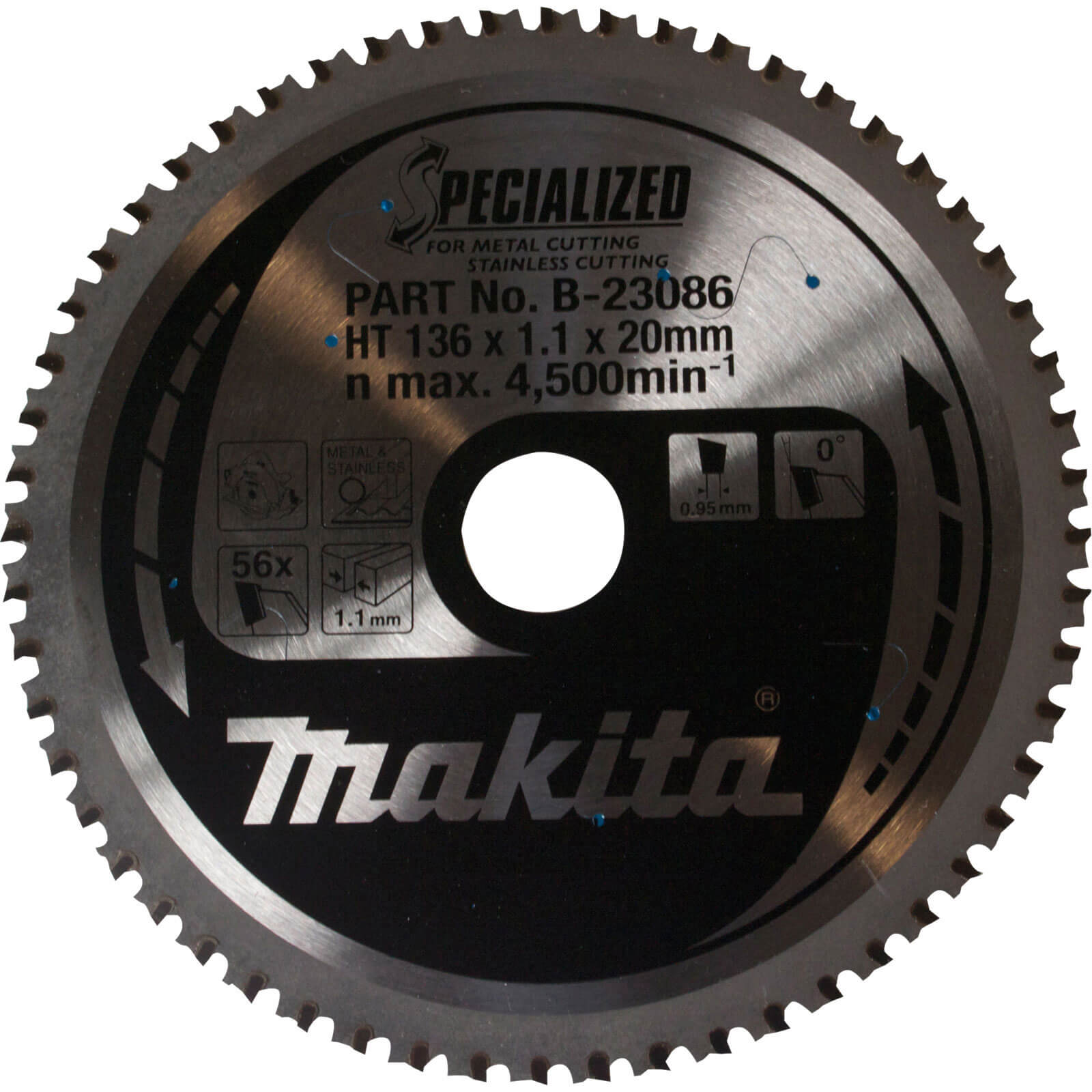 Image of Makita SPECIALIZED Stainless Steel Cutting Saw Blade 136mm 56T 20mm