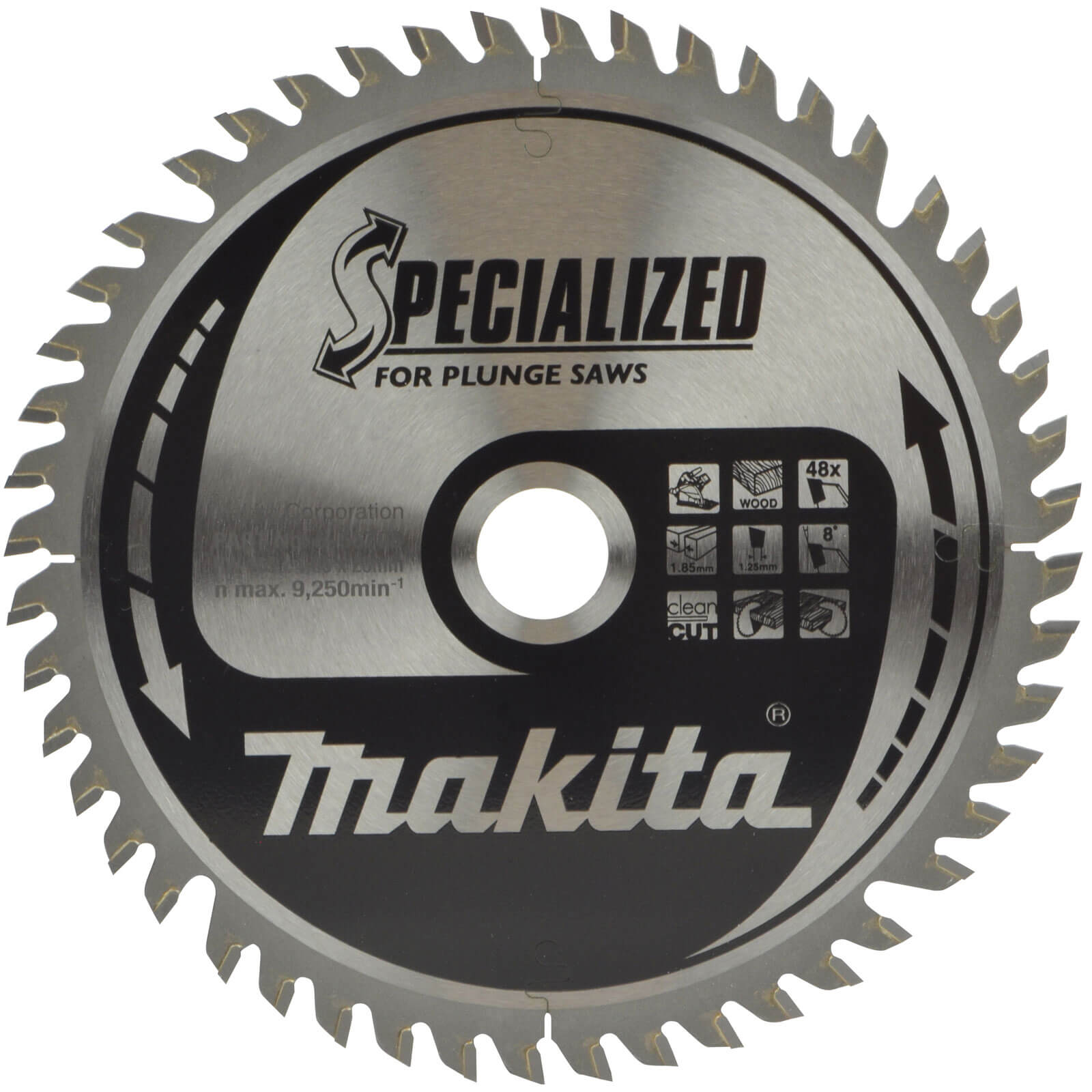 Image of Makita SPECIALIZED Plunge Saw Wood Cutting Saw Blade 165mm 48T 20mm