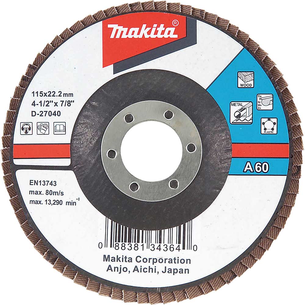 Photos - Cutting Disc Makita Zirconium Abrasive Flap Disc 115mm 60g D-27040 