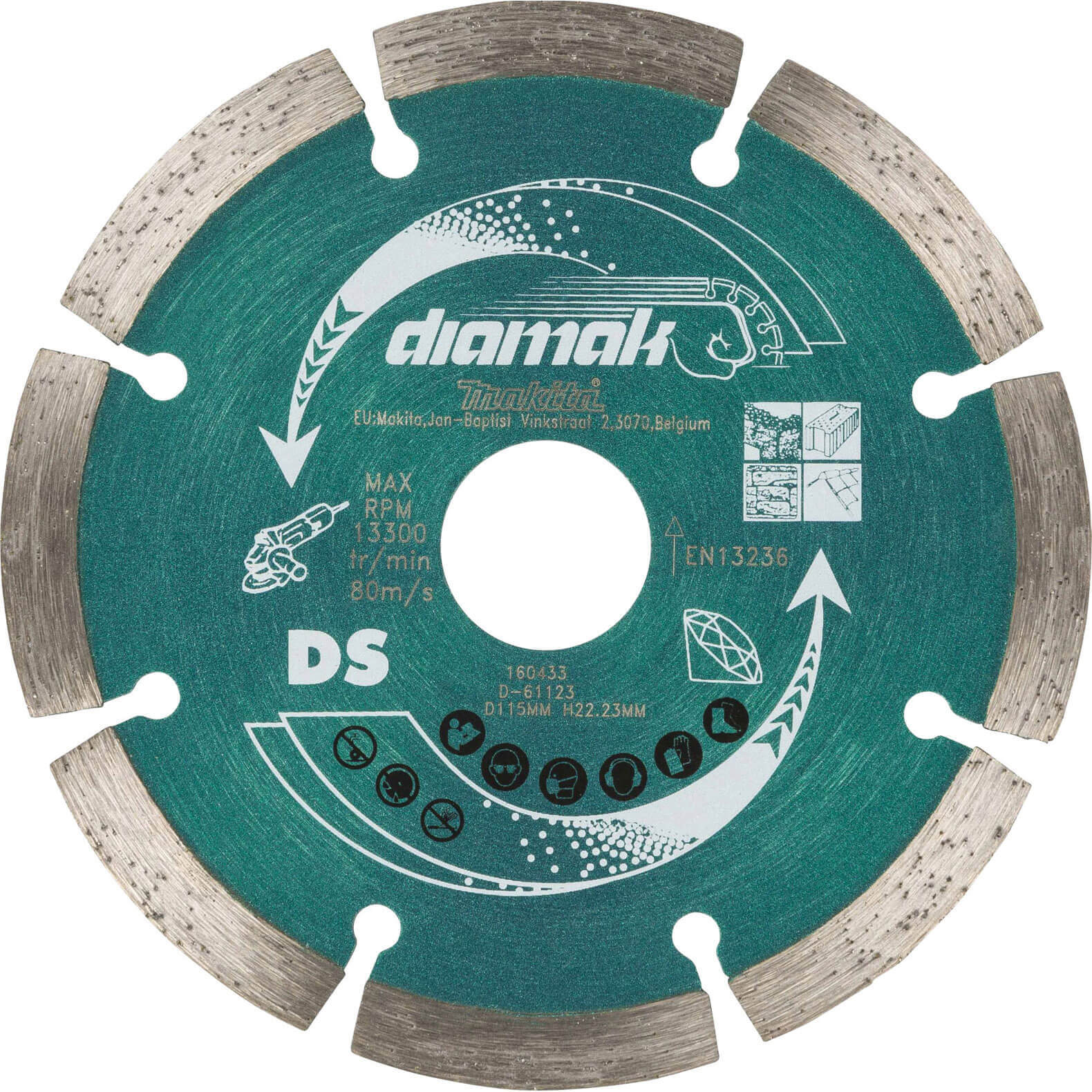 Image of Makita Diamak Diamond Segmented Rim Cutting Disc 115mm
