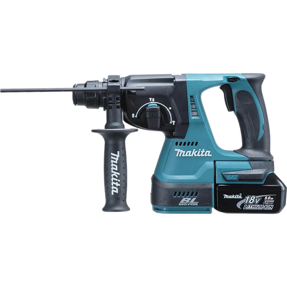 Makita DHR242 18v LXT Cordless Brushless SDS Hammer Drill 2 x 5ah Li-ion Battery Charger Case