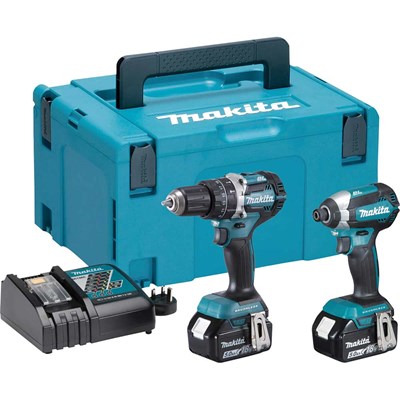 Makita DLX2180TJ 18v LXT Cordless Brushless Combi Drill and Impact Driver Kit