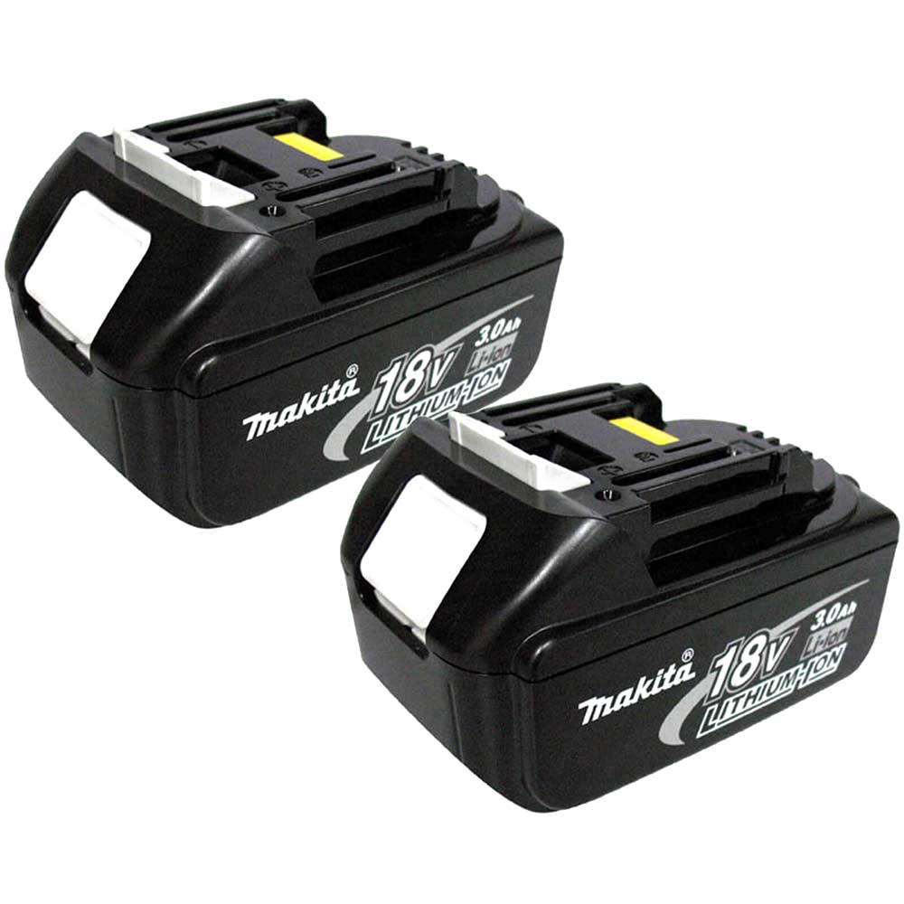 Image of Makita BL1830B 18v Cordless Li-ion Battery 3ah Pack of 2