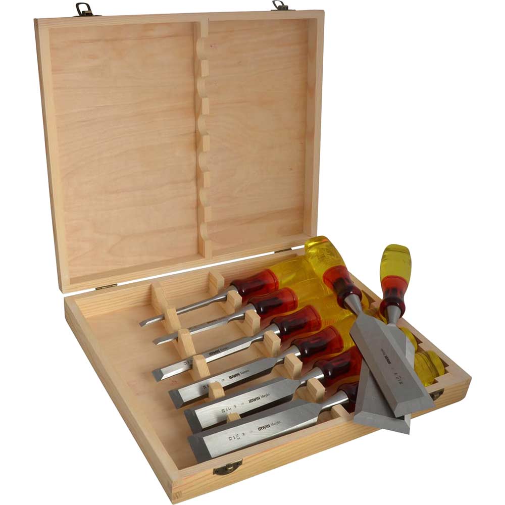 Image of Marples M373 8 Piece Limited Edition Splitproof Bevel Edge Wood Chisel Set