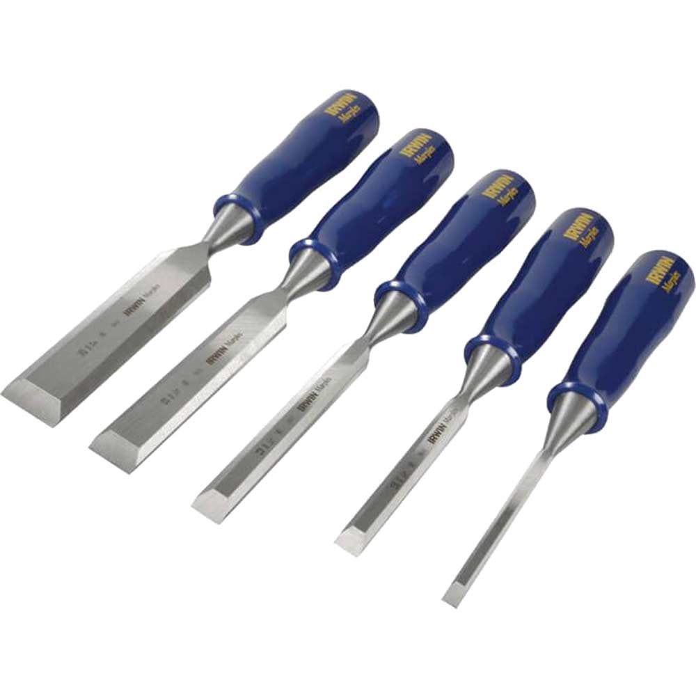 Image of Marples M444 5 Piece Blue Chip Bevel Edge Wood Chisel Set