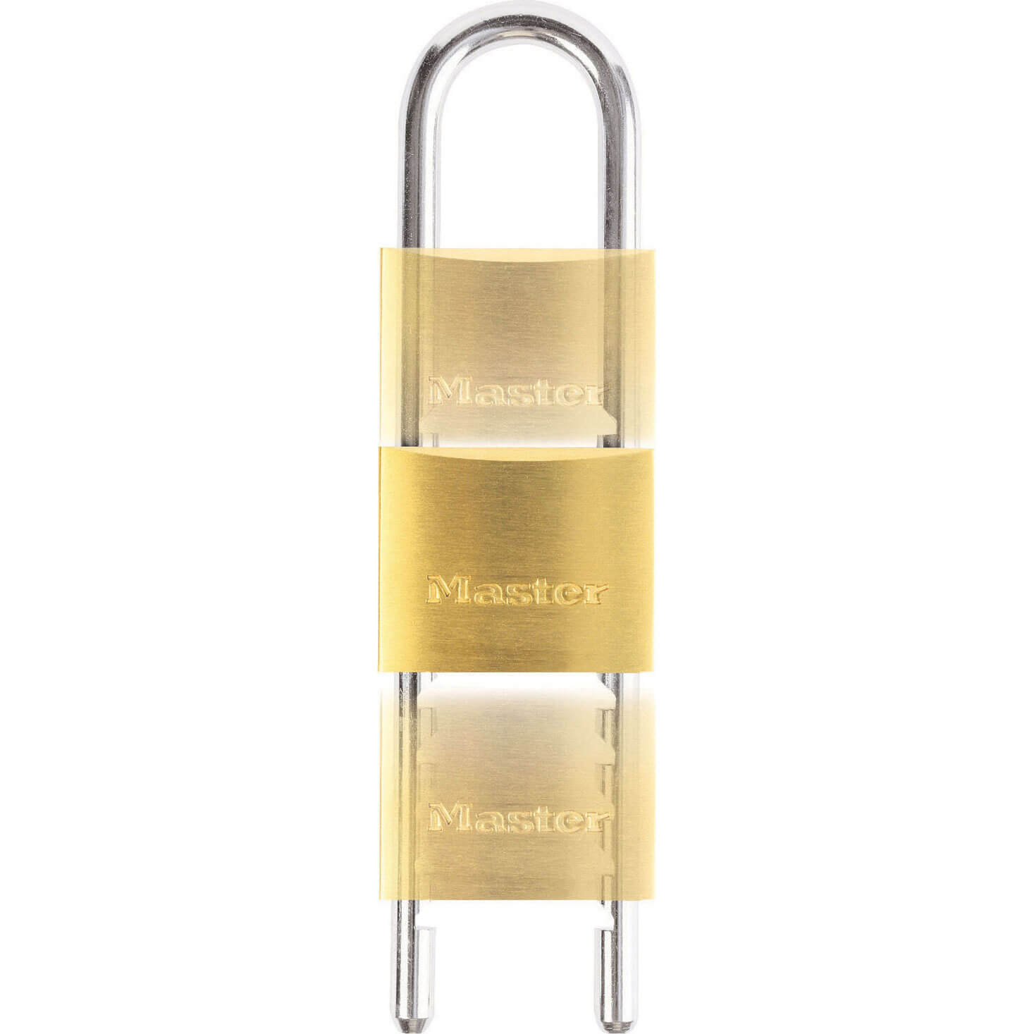 Image of Masterlock Solid Brass Padlock and Adjustable Shackle 50mm Extra Long