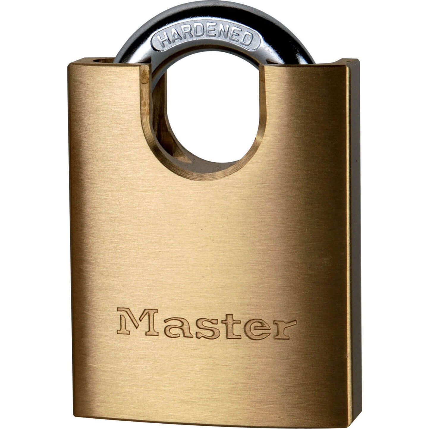 Image of Masterlock Solid Brass Padlock and Closed Shackle 50mm Standard