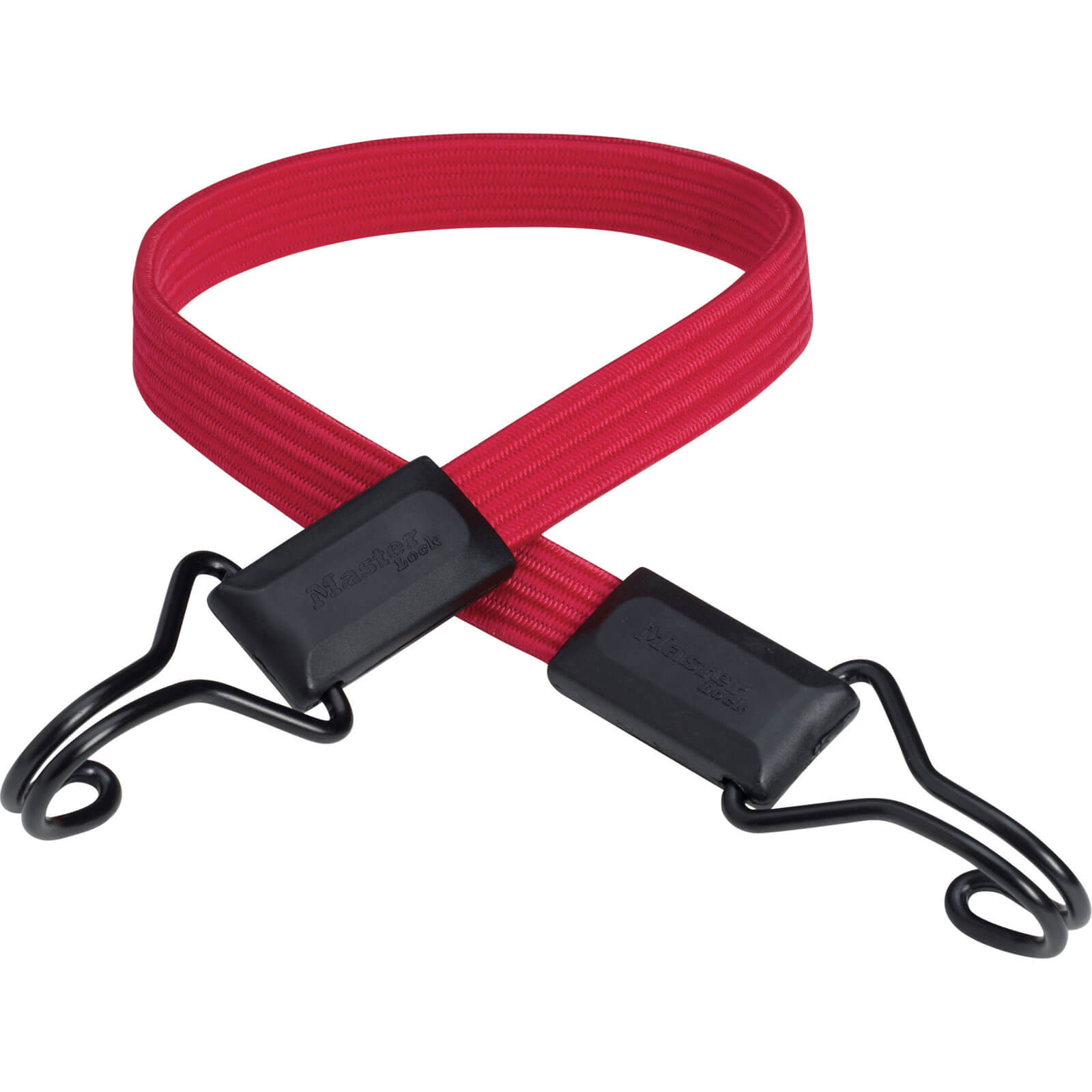 Image of Masterlock Double Hook Flat Bungee Cord 600mm Red Pack of 1