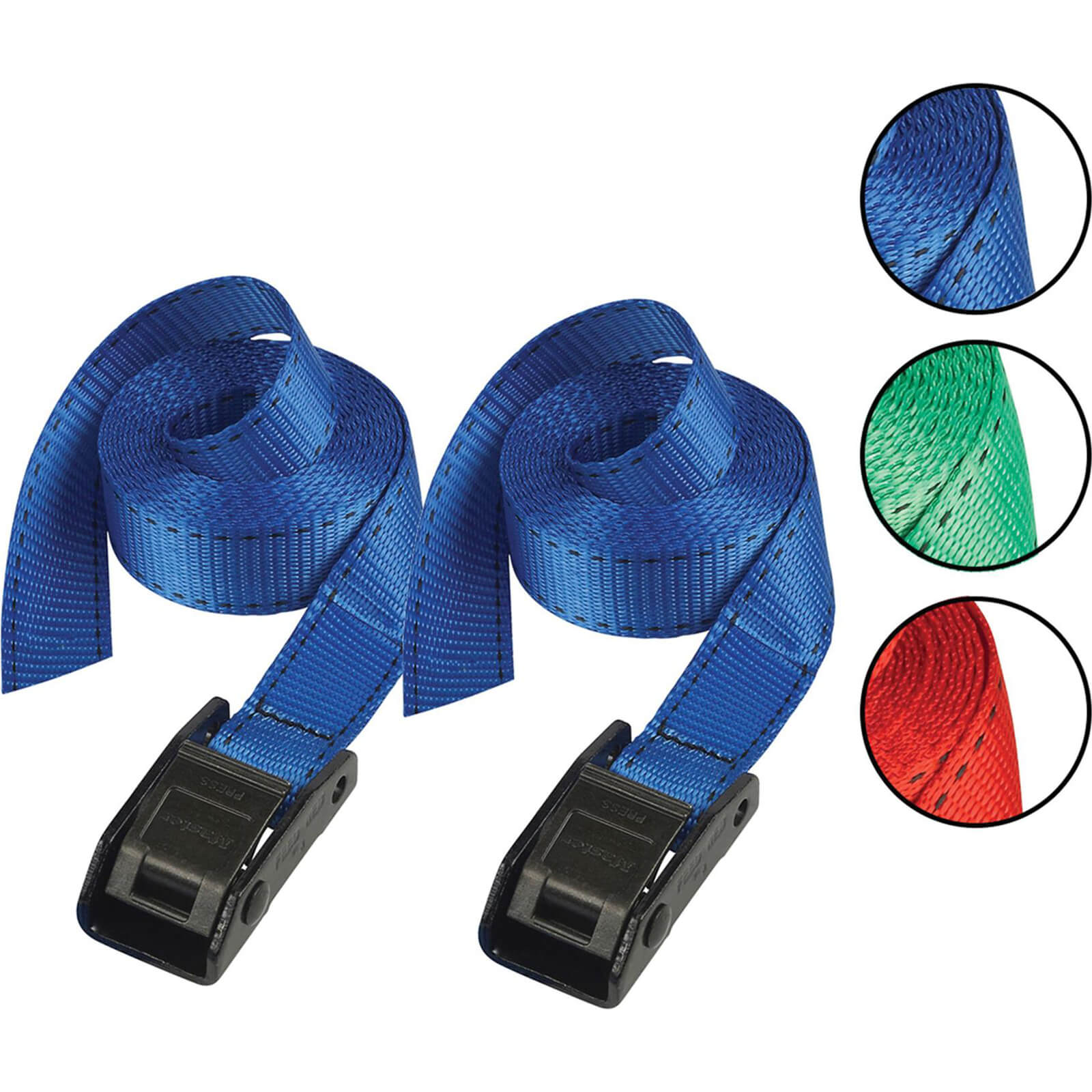 Image of Masterlock Tie Down Lashing Straps 5000mm Assorted Pack of 2