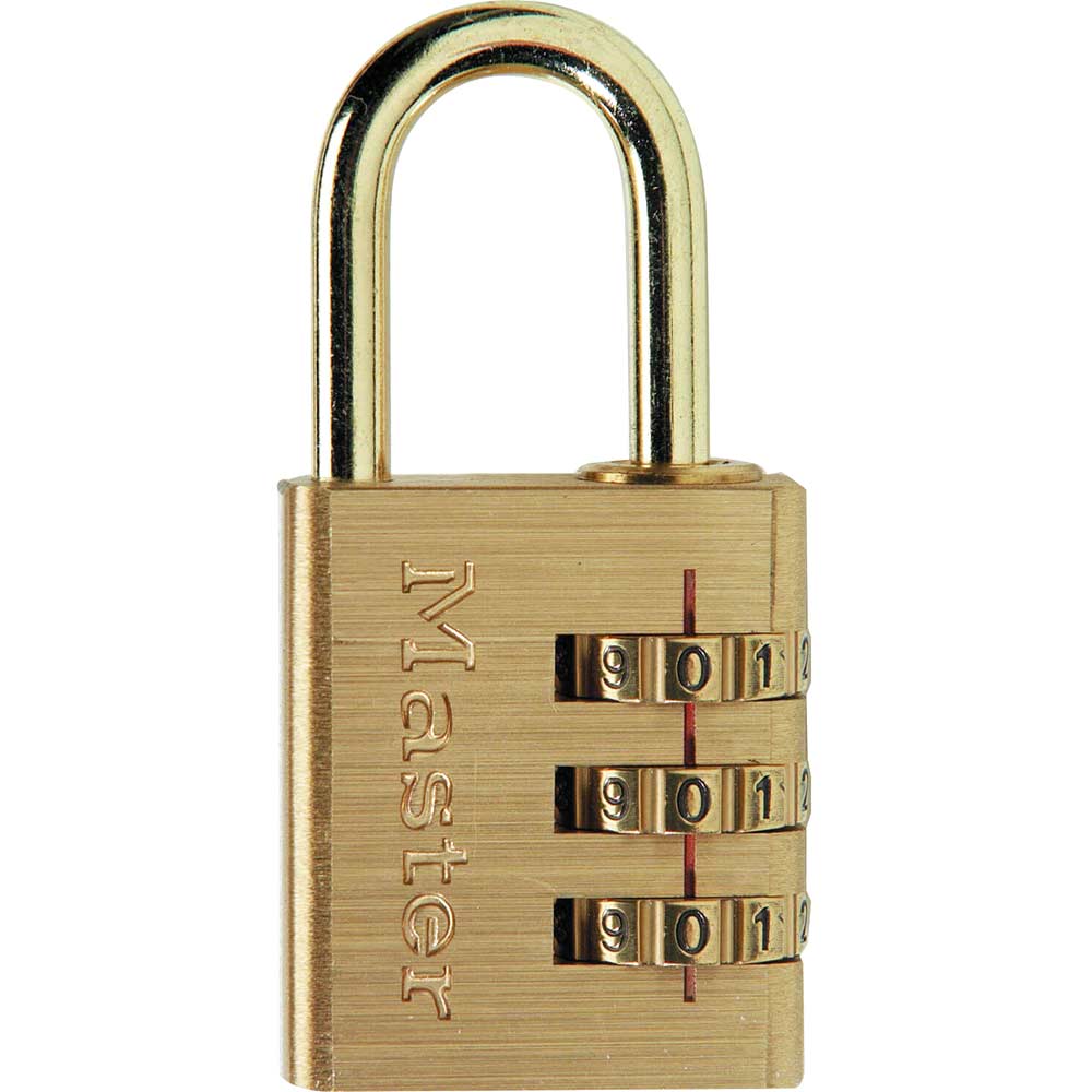 Image of Masterlock Brass Finish Combination Padlock 30mm Standard