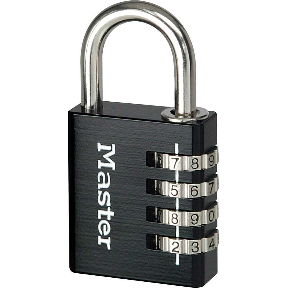 Image of Masterlock Aluminium Combination Padlock 40mm Black Standard