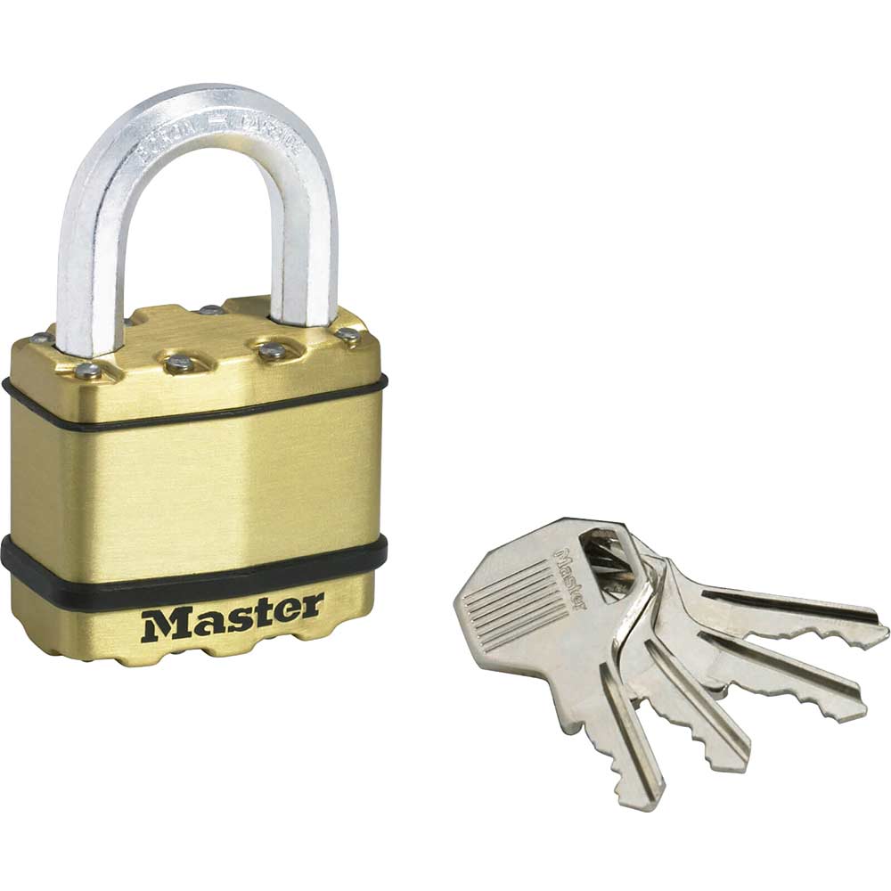 Masterlock Excell Brass Finish Padlock 50mm Standard