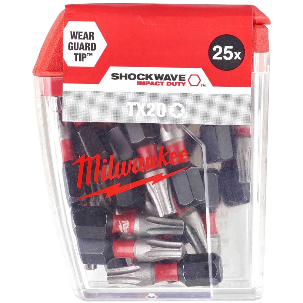 Milwaukee Shockwave Impact Duty Torx Screwdriver Bits TX20 25mm Pack of 25