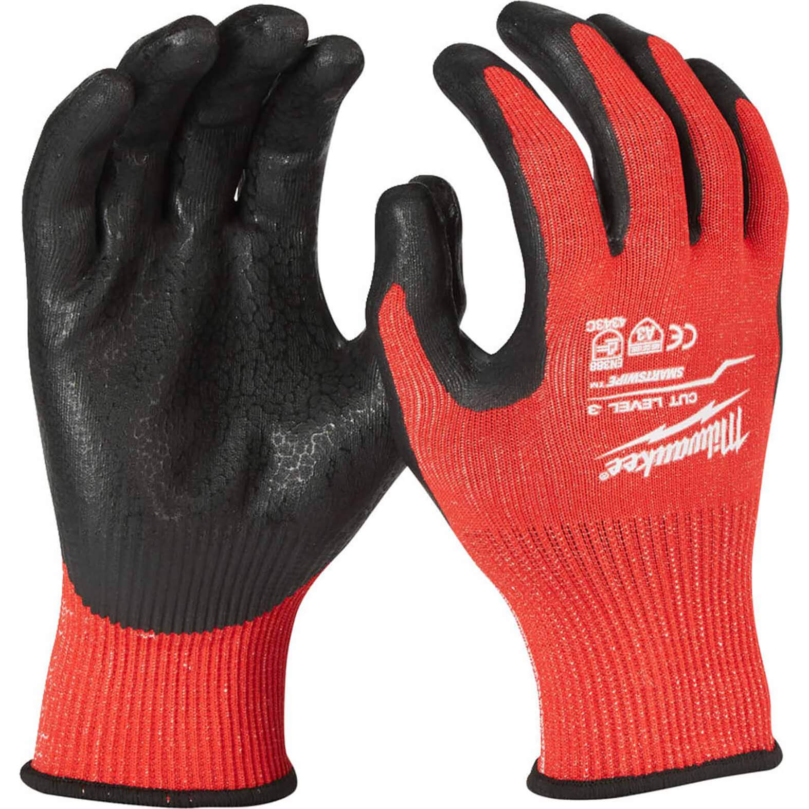 Image of Milwaukee Cut Level 3 Dipped Work Gloves Black / Red S Pack of 144