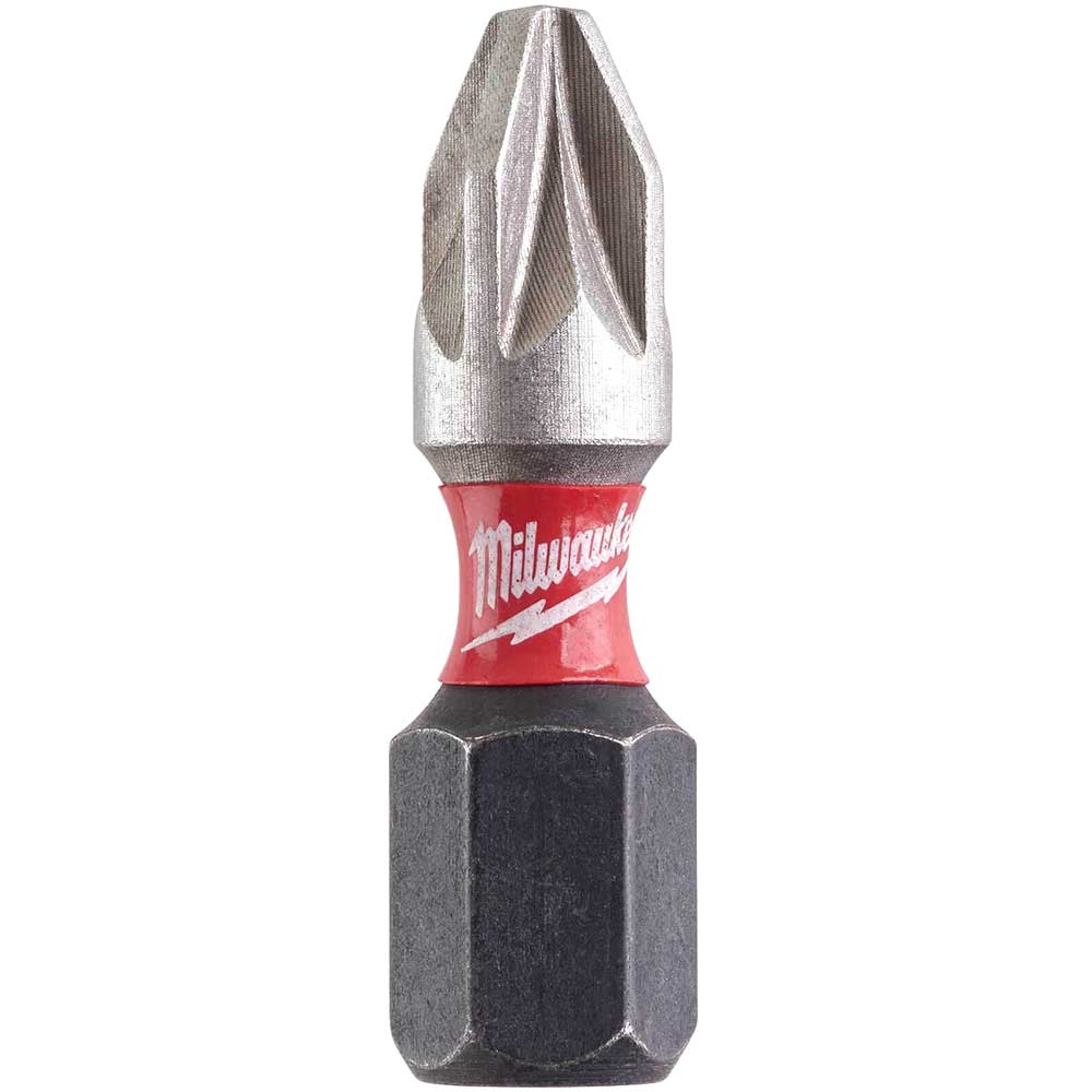 Milwaukee Shockwave Impact Duty Pozi Screwdriver Bits PZ2 25mm Pack of 25
