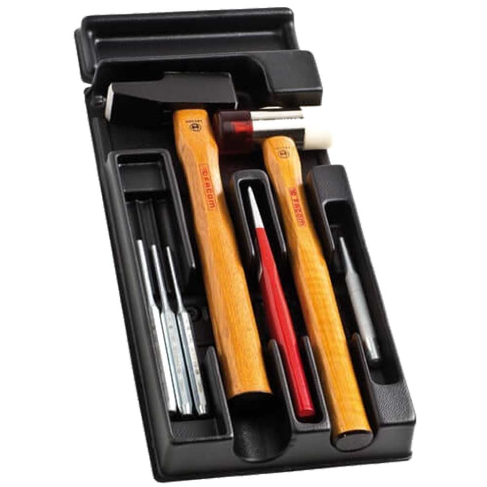 Facom 7 Piece Hammer, Chisel and Punch Set in Module Tray
