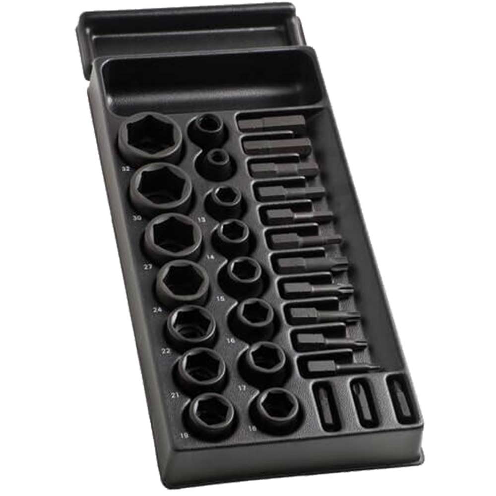 Facom 29 Piece 1/2" Drive Hexagon Impact Socket and Screwdriver Bit Set in Module Tray 1/2