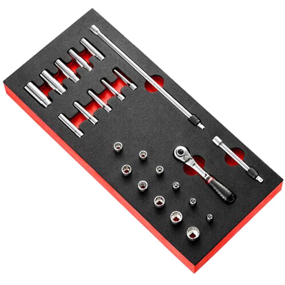 Facom 24 Piece 1/4" Drive Locking Socket Set Imperial in Module Tray 1/4