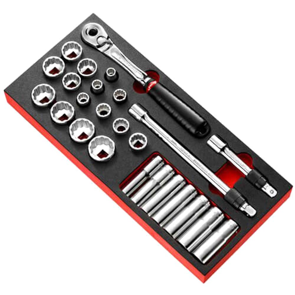 Facom 25 Piece 1/2" Drive Socket Set Imperial in Module Tray 1/2
