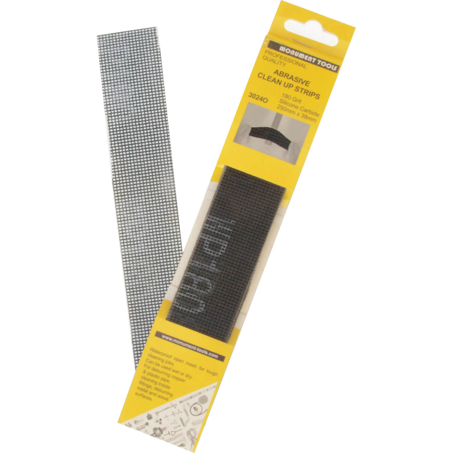 Image of Monument 3024 Abrasive Clean Up Strips Pack of 10