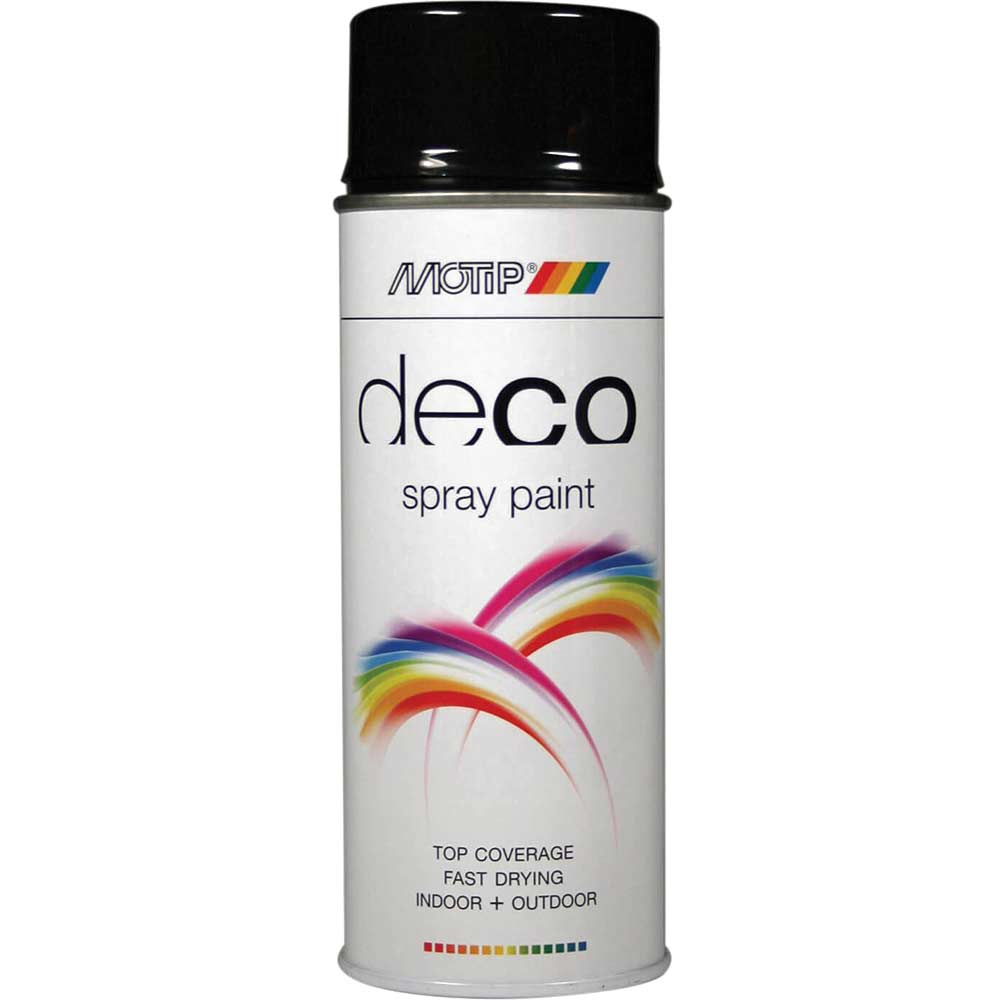 Motip Deco High Gloss RAL Spray Paint Deep Black 400ml