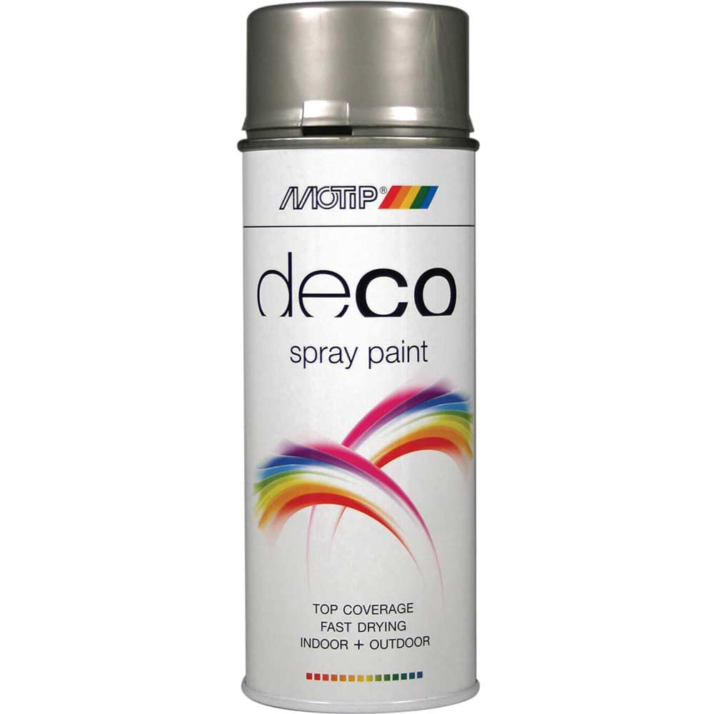 Motip Deco High Gloss RAL Spray Paint White Aluminium 400ml